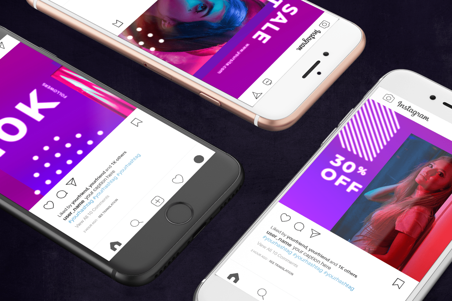 instagram puzzle modern neon style 1
