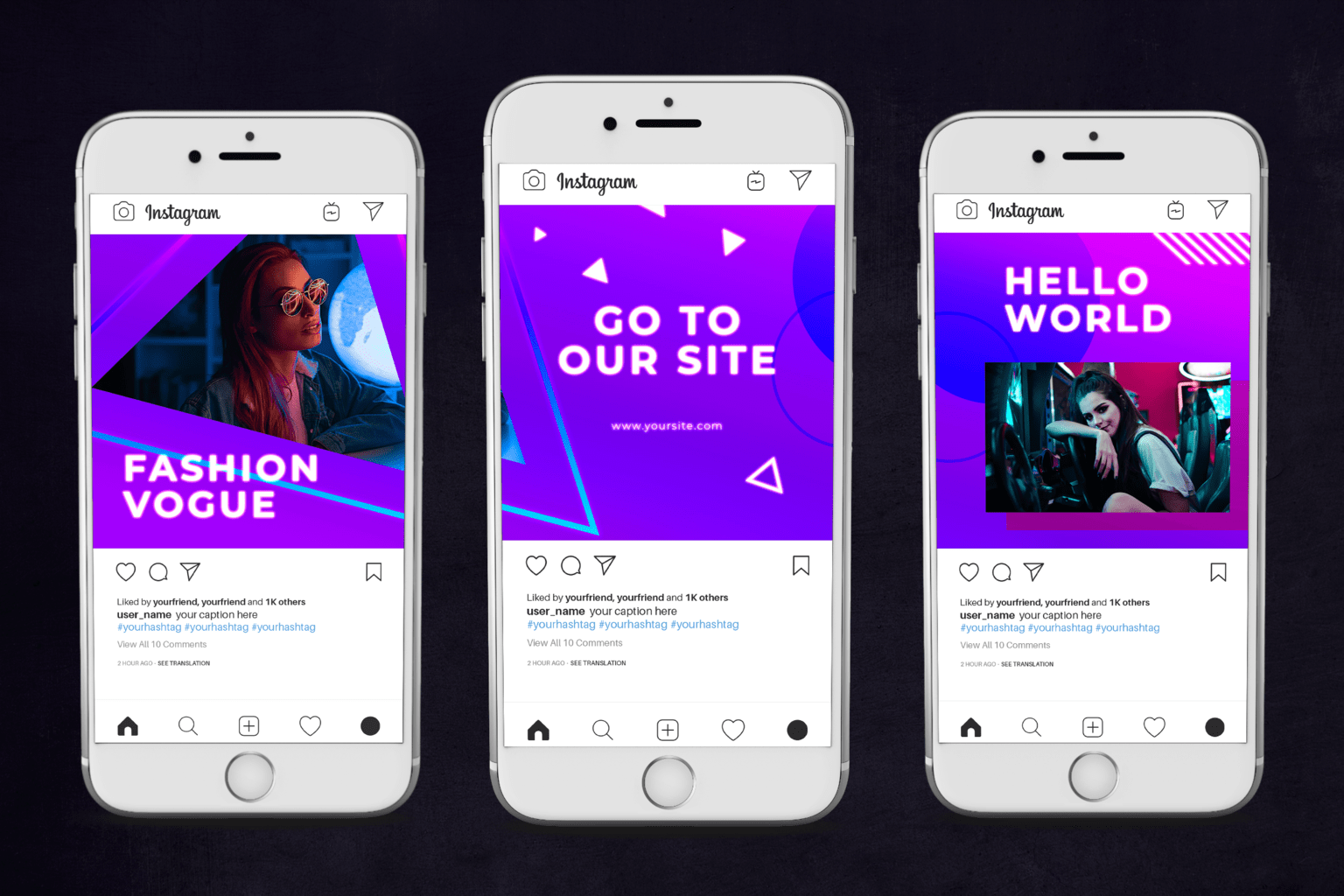 instagram puzzle modern neon style 2