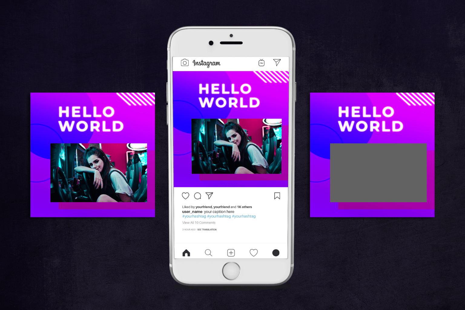 instagram puzzle modern neon style 3