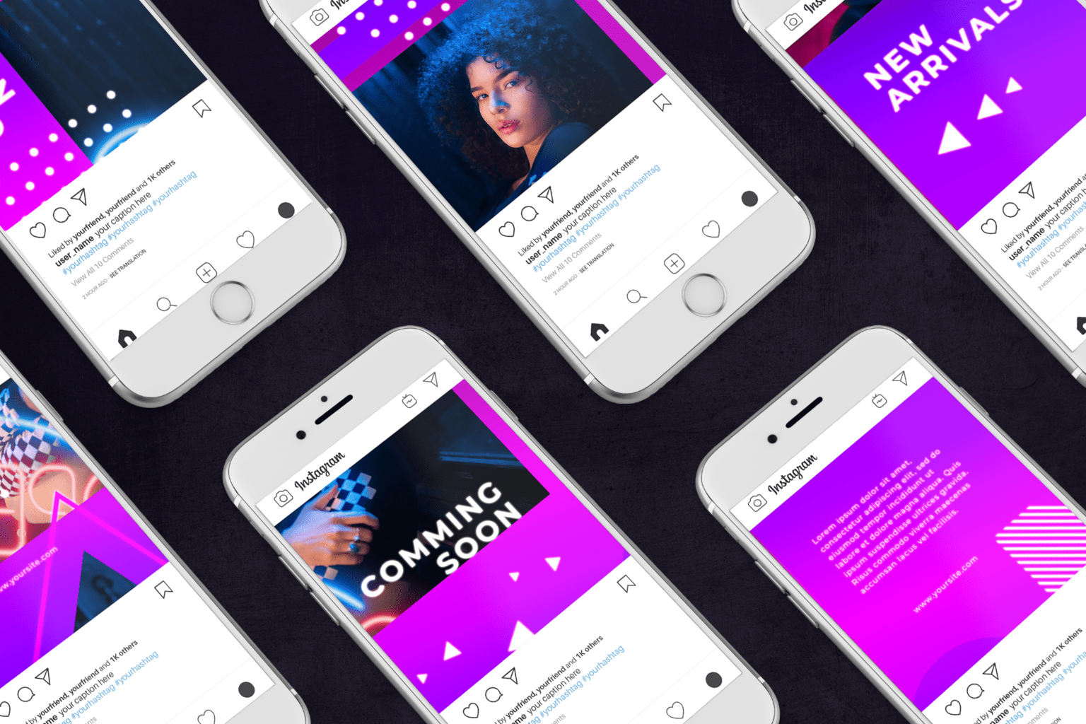 instagram puzzle modern neon style 4