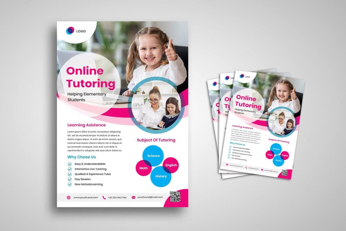 Flyer Template – Elementary Online Tutoring – UI Creative Within Tutoring Flyer Template Free