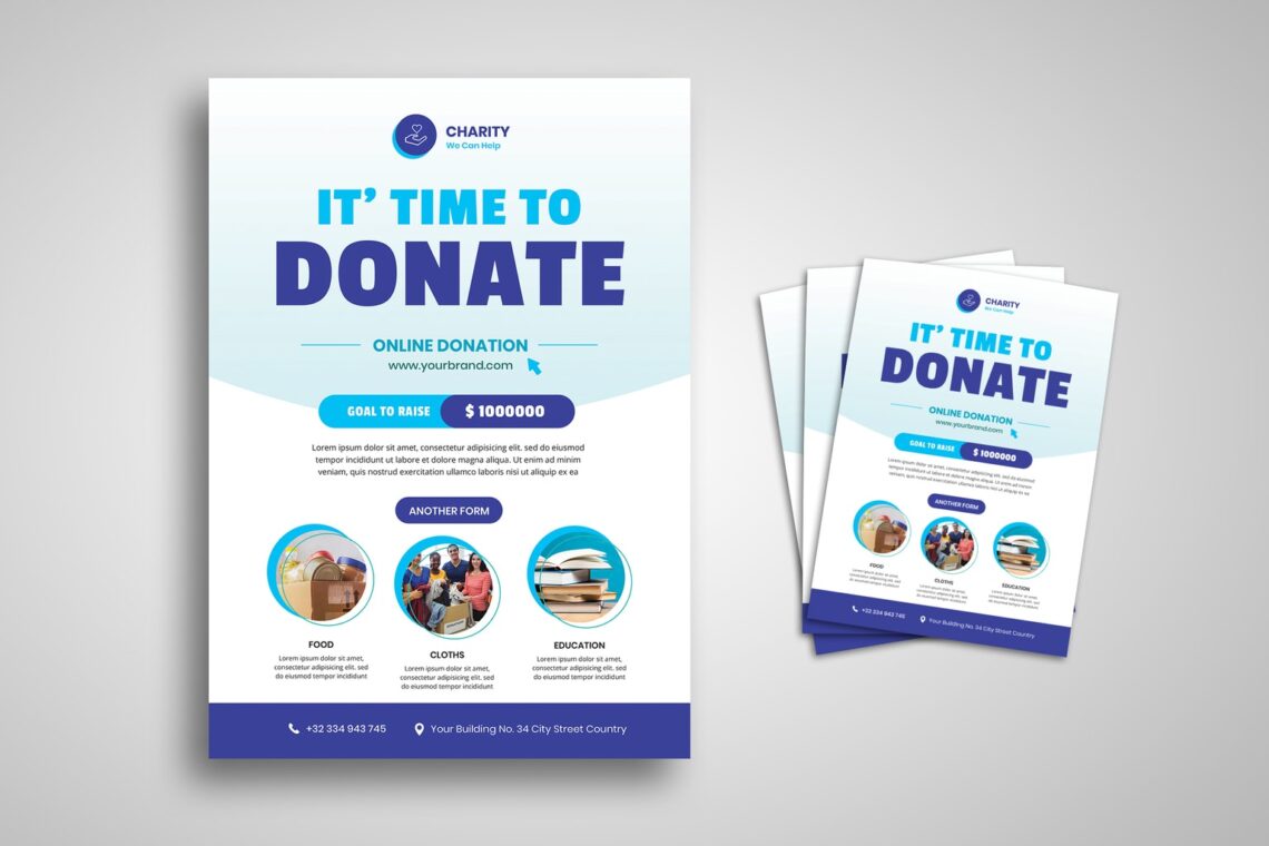 Flyer Template – Online Donation – UI Creative Pertaining To Donation Flyer Template