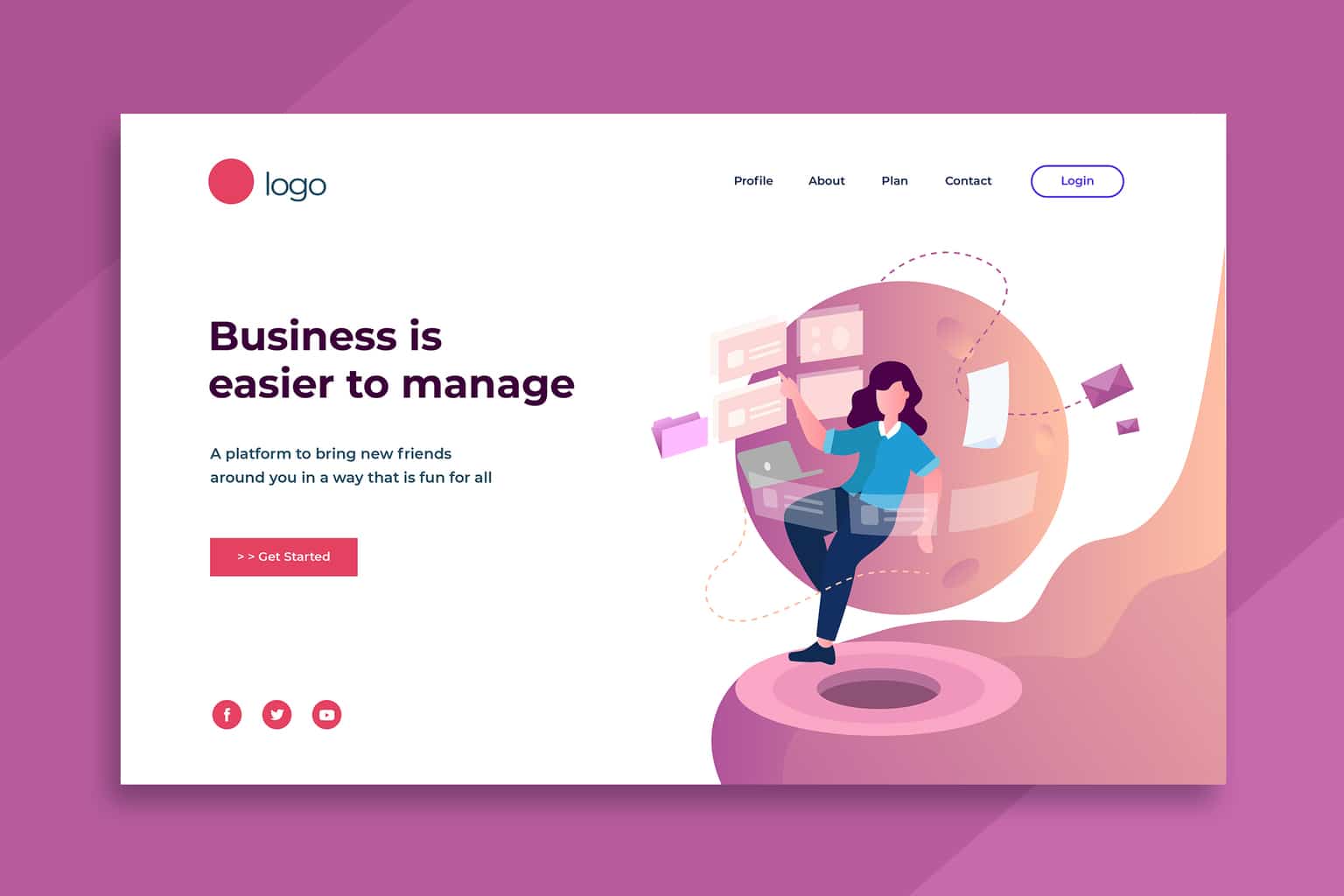 illustration landing pages business management