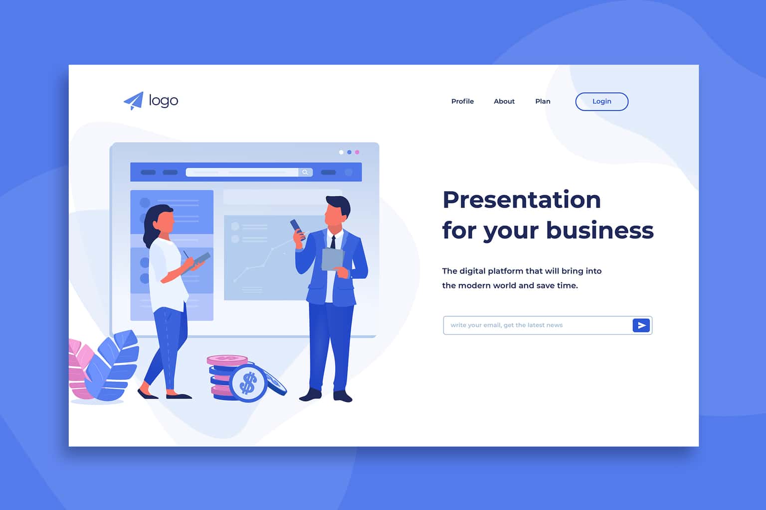 illustration landing pages business presentation