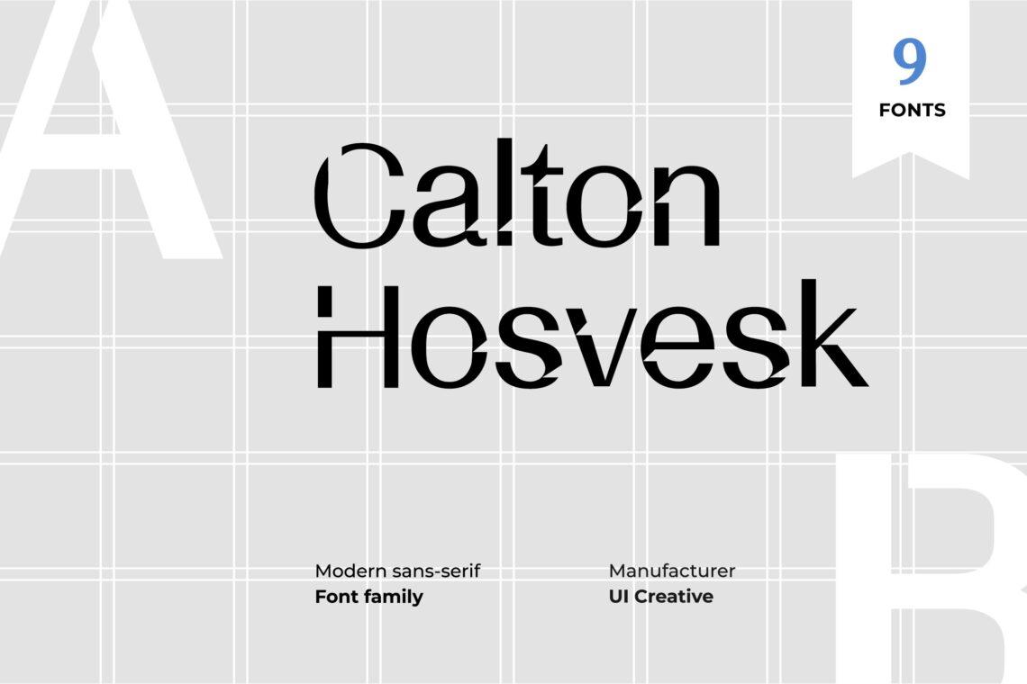 Calton Hosvesk Stensil Sans Serif Font Family