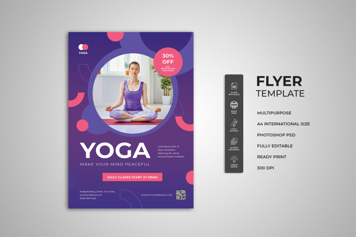 yoga class promotion flyer
