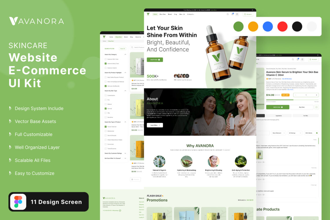 Preview Image Skincare Website E Commerce Ui Kit 001