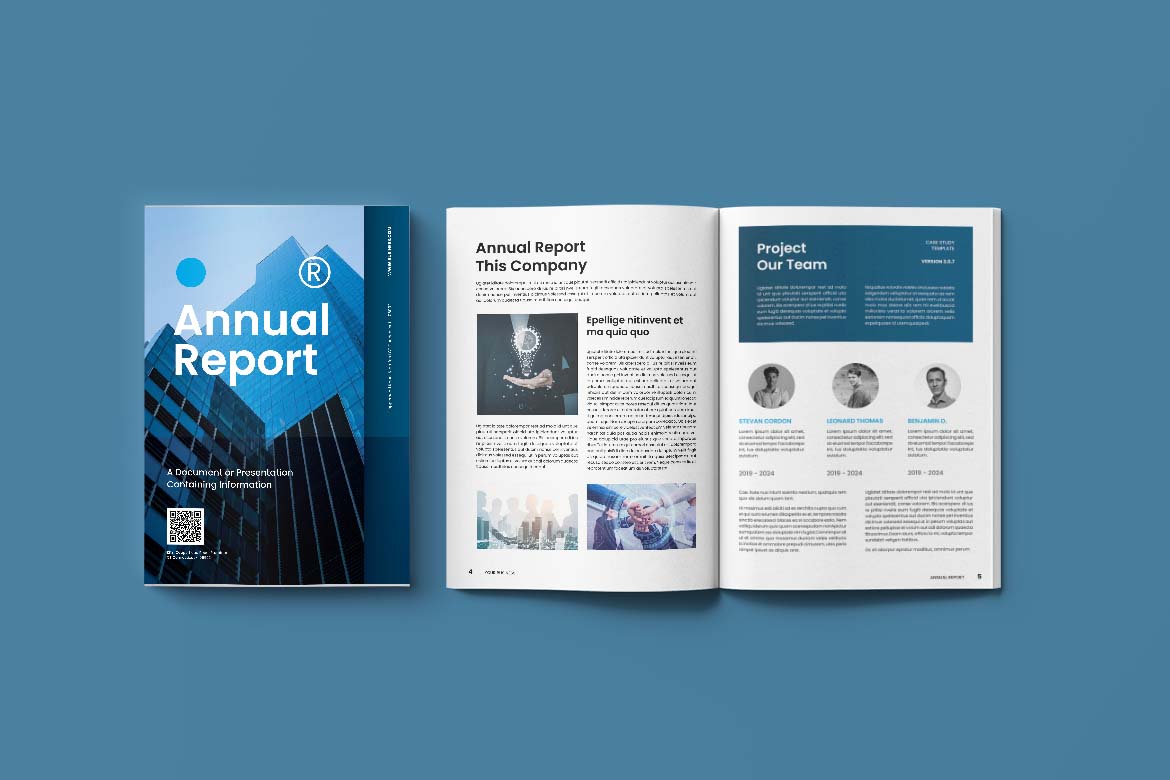 Dark Cyan Blue Company Annual Report-1