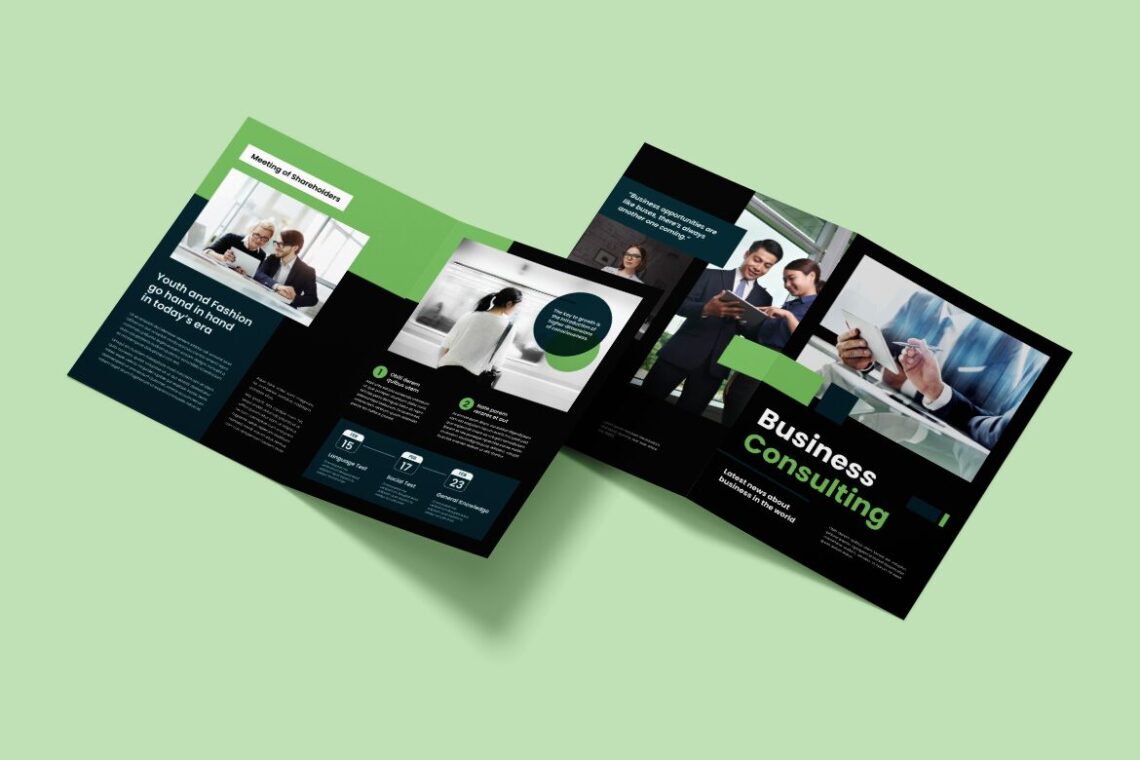 Dark Green  Business Consulting Bifold Brochure-1