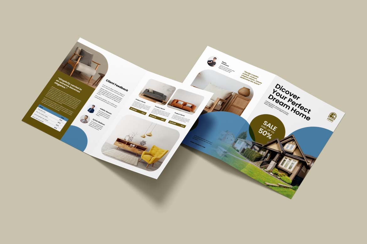 White Dream Home Furniture Bifold Brochure-1