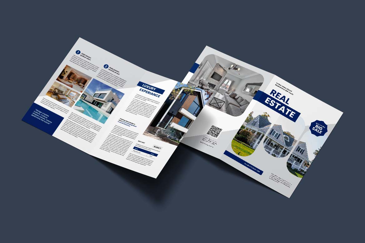 White Blue Real Estate Bifold Brochure-1