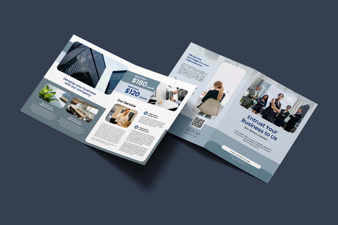 Gray Business Company Bifold Brochure-1
