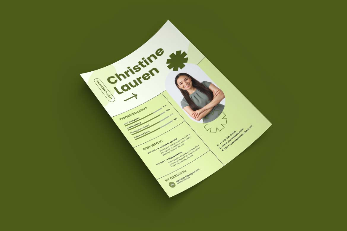 Green Elegant Design CV Resume-1