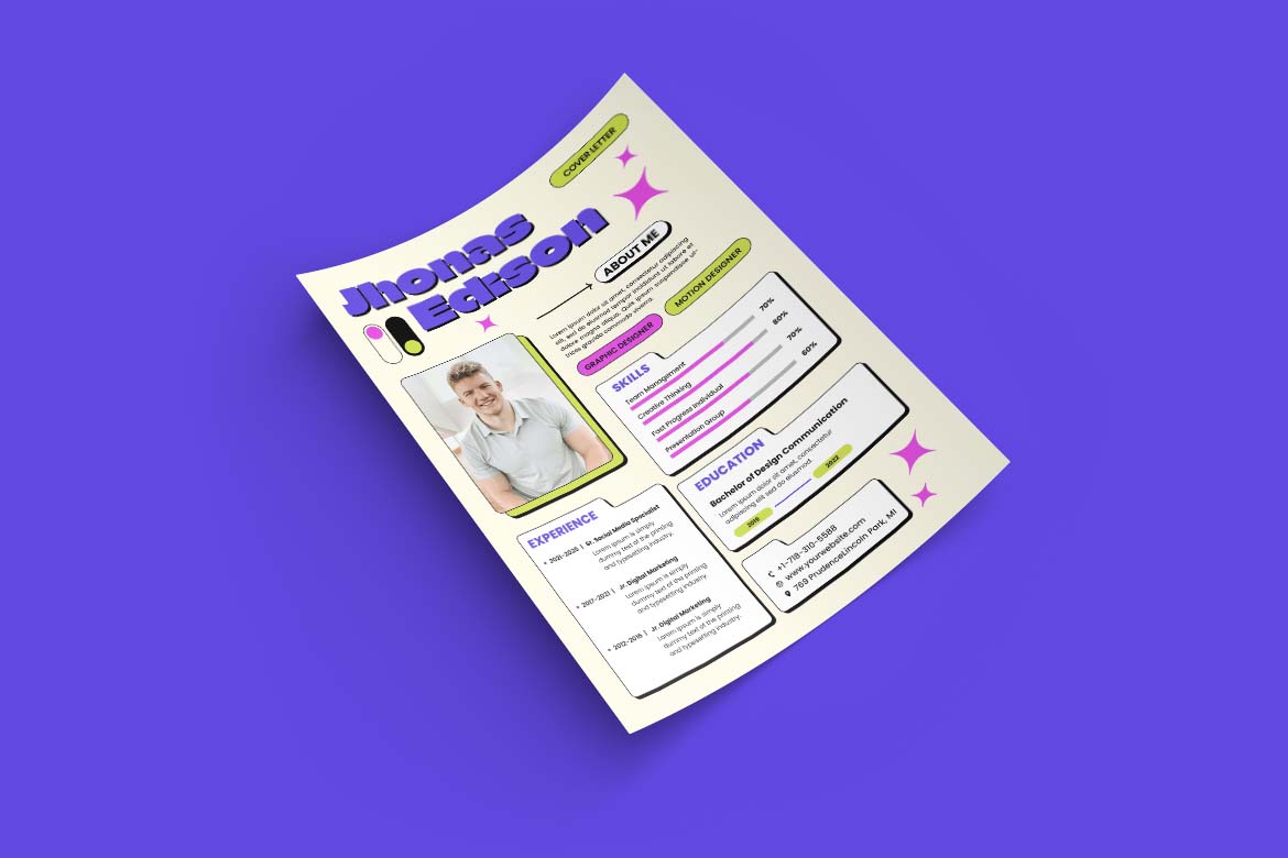 Purple Pink Design CV Resume-1