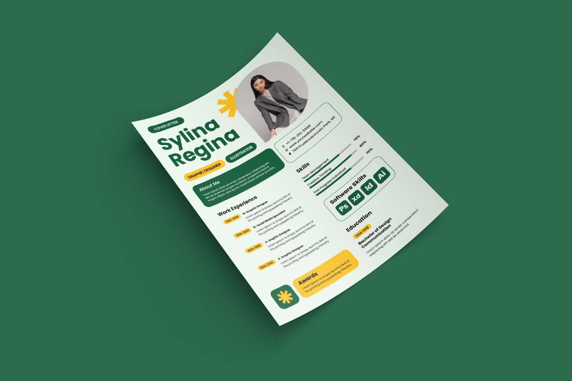 Green Yellow Design CV Resume-1