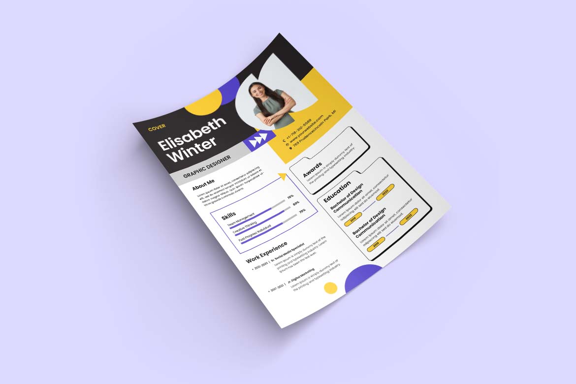 Black Yellow Design CV Resume-1