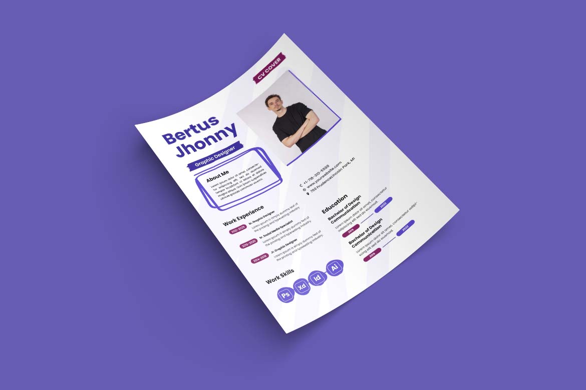 White Purple Design CV Resume-1