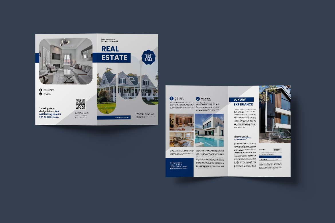 White Blue Real Estate Bifold Brochure-2