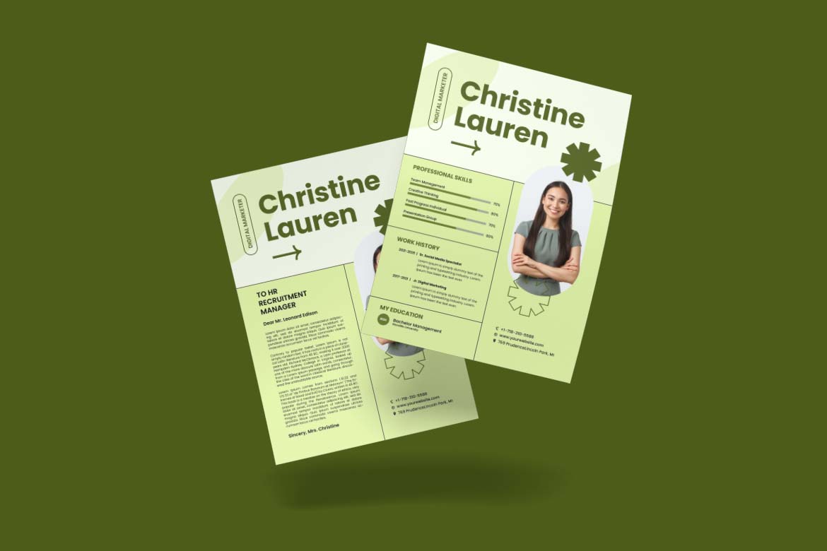 Green Elegant Design CV Resume-2