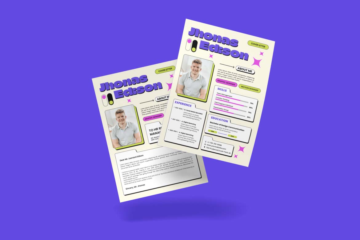 Purple Pink Design CV Resume-2