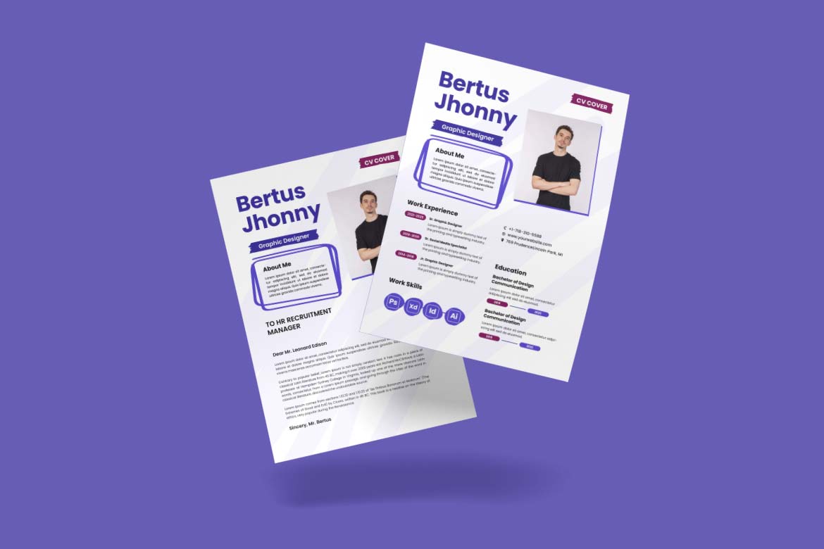 White Purple Design CV Resume-2