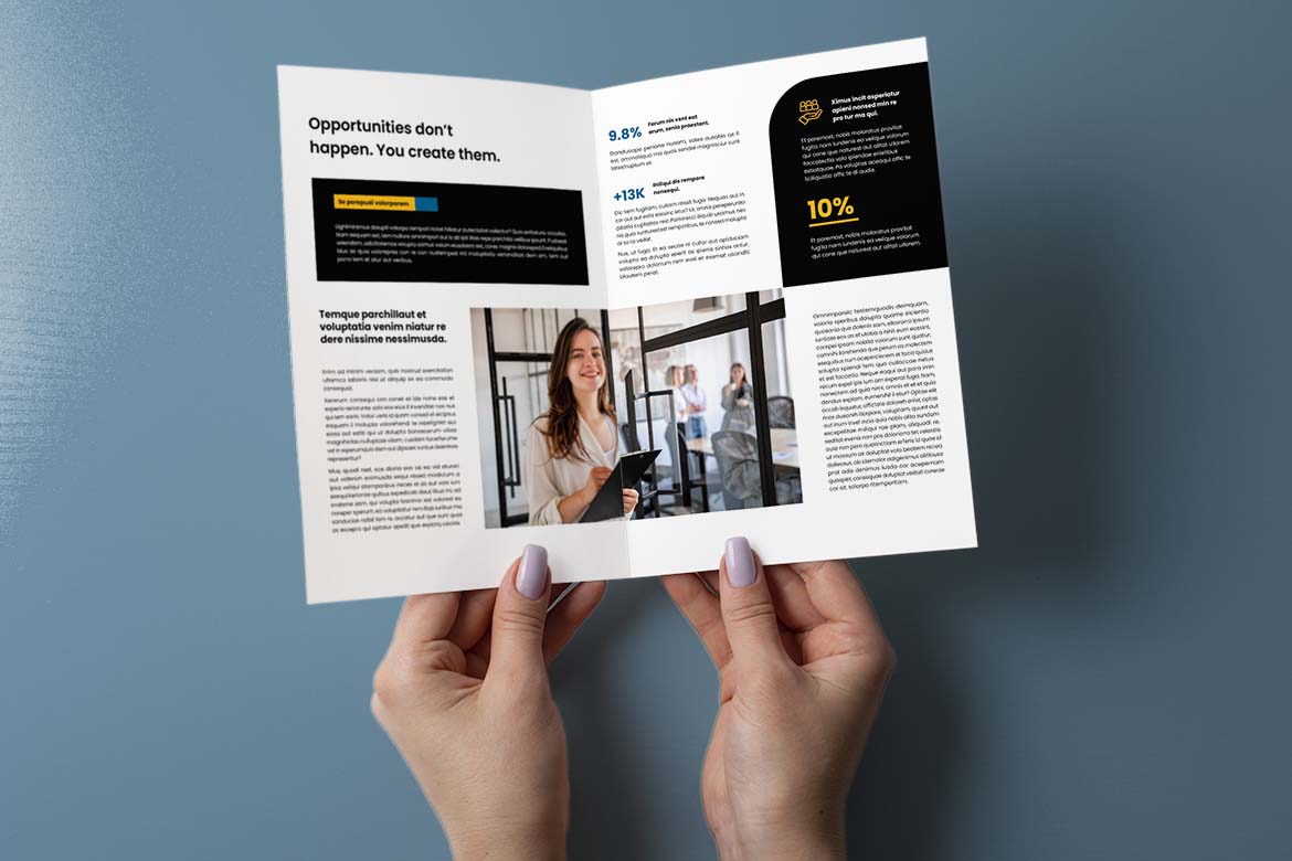 Blue Black Business Consultant Bifold Brochure-3
