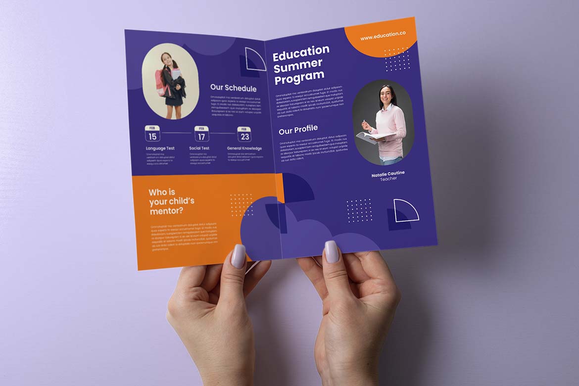 Purple Orange Education Program Bifold Brochure-3