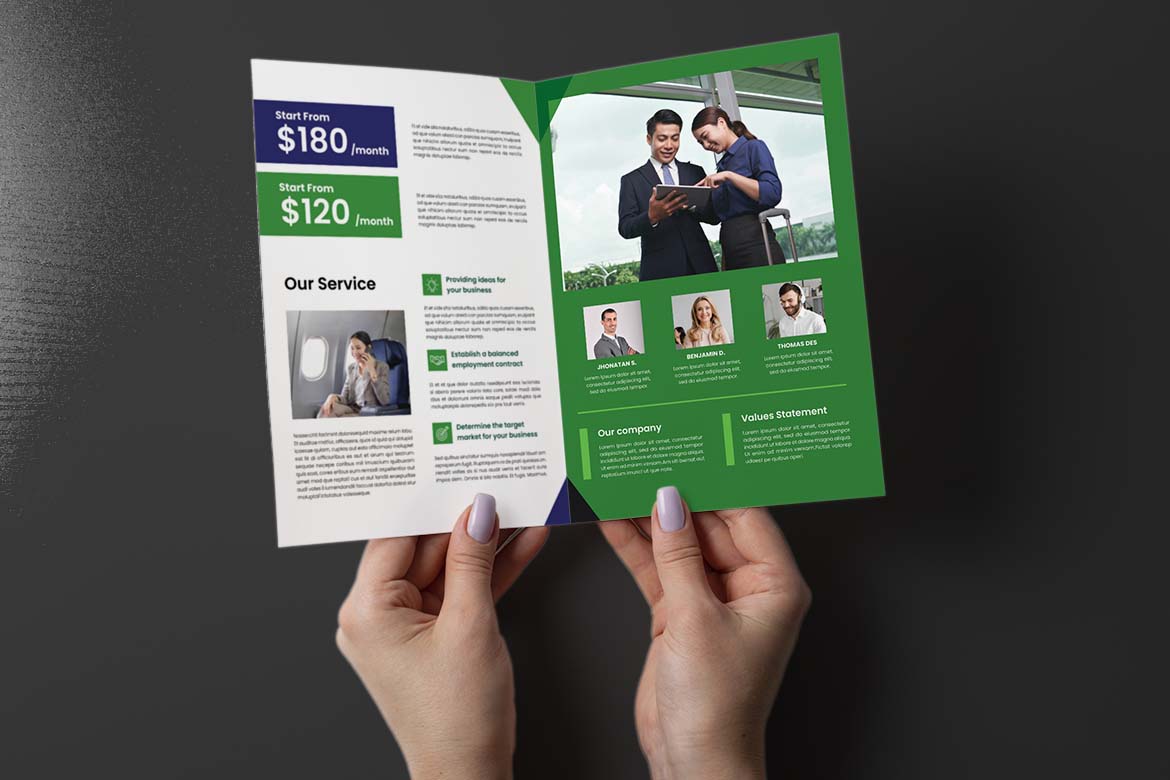 Green White Business Assistant Bifold Brochure-3