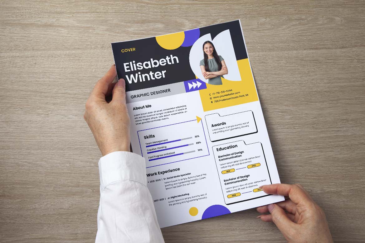 Black Yellow Design CV Resume-3