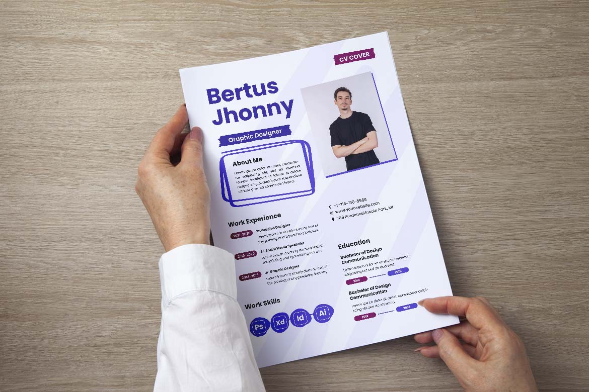 White Purple Design CV Resume-3