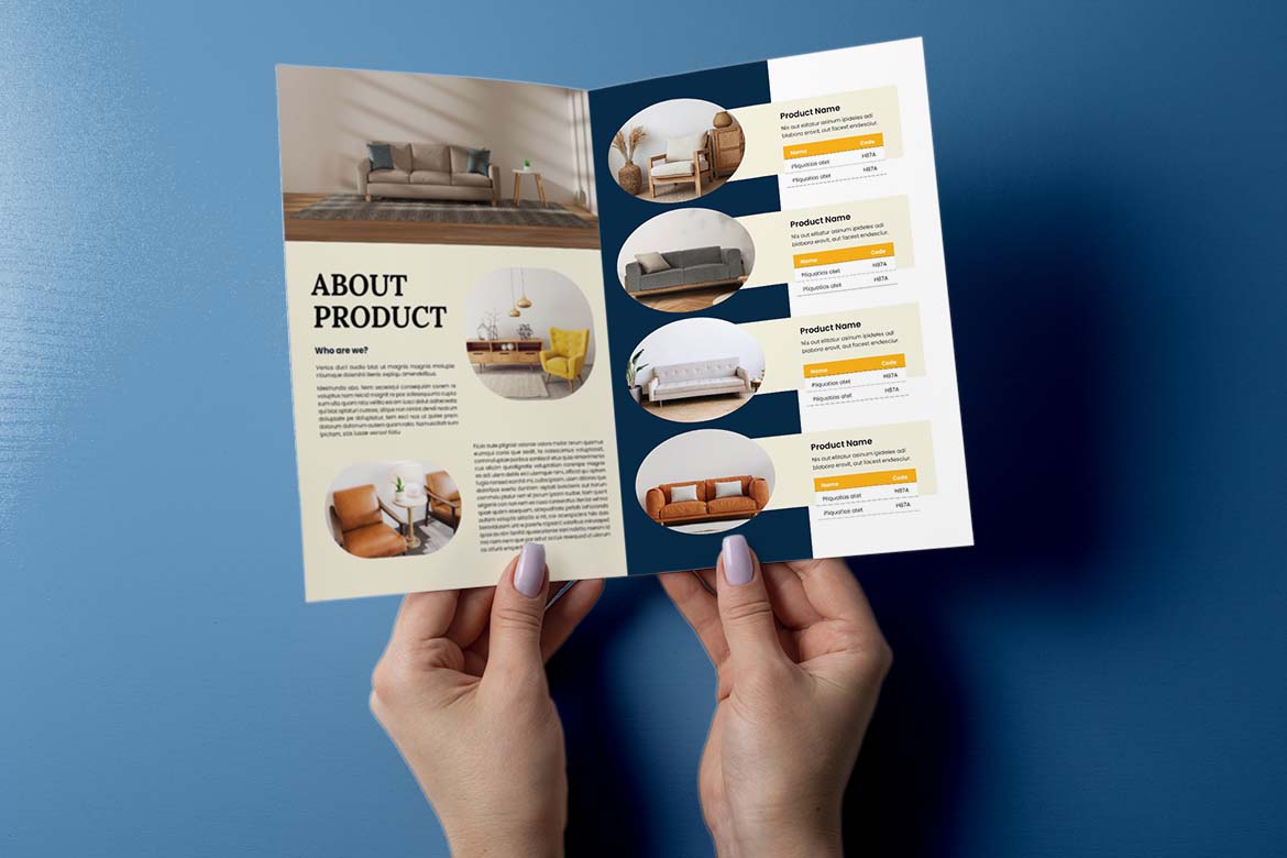 Blue Market Business Company Bifold Brochure-3