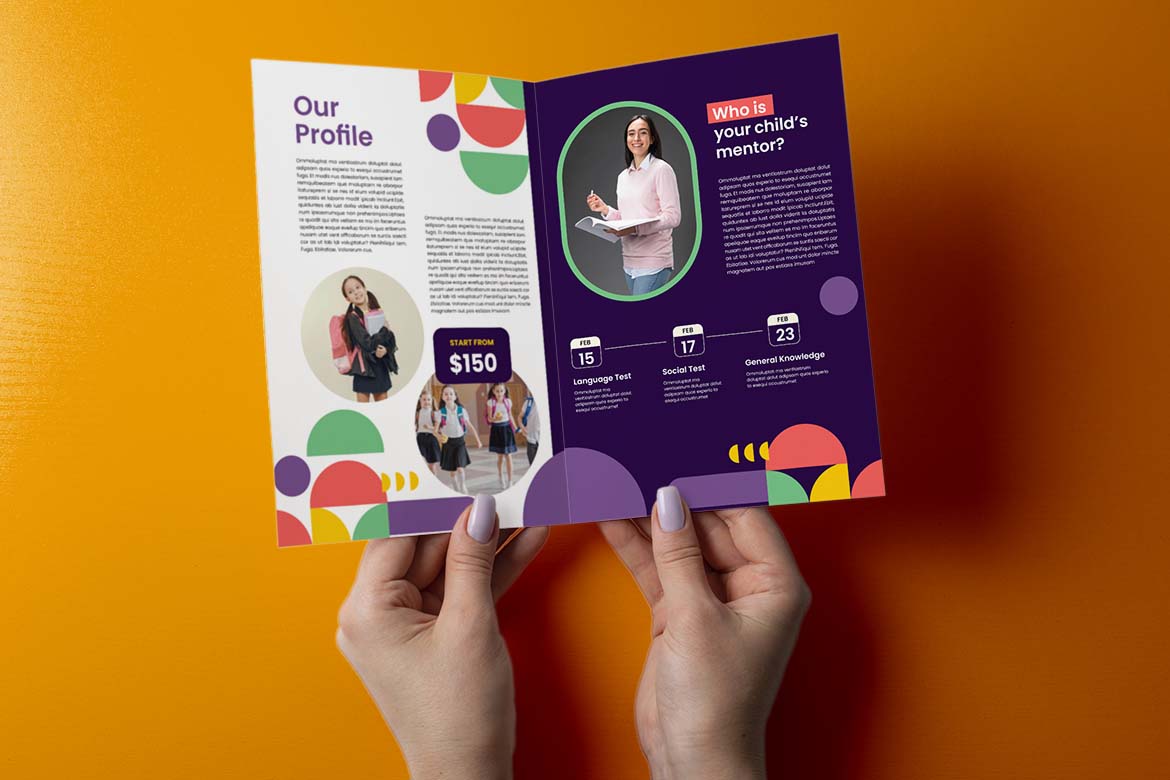 Purple White Education Course Bifold Brochure-3