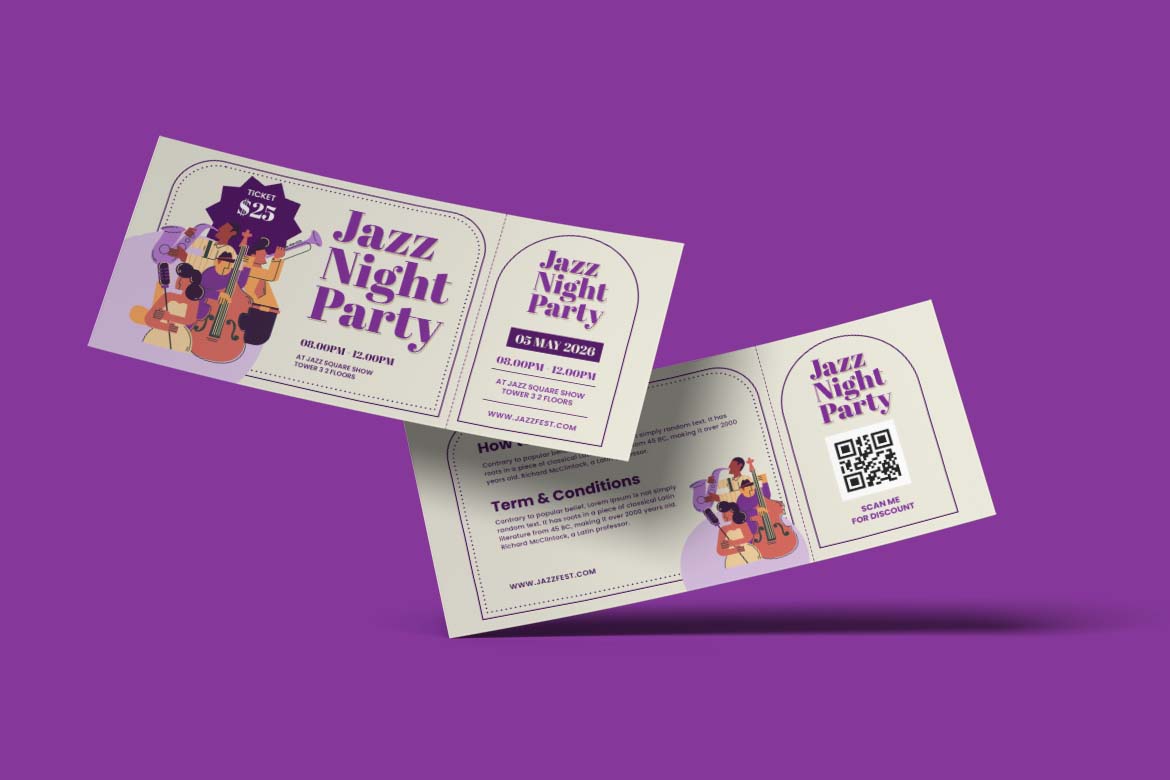 Jazz Night Party Gift Card Voucher-1