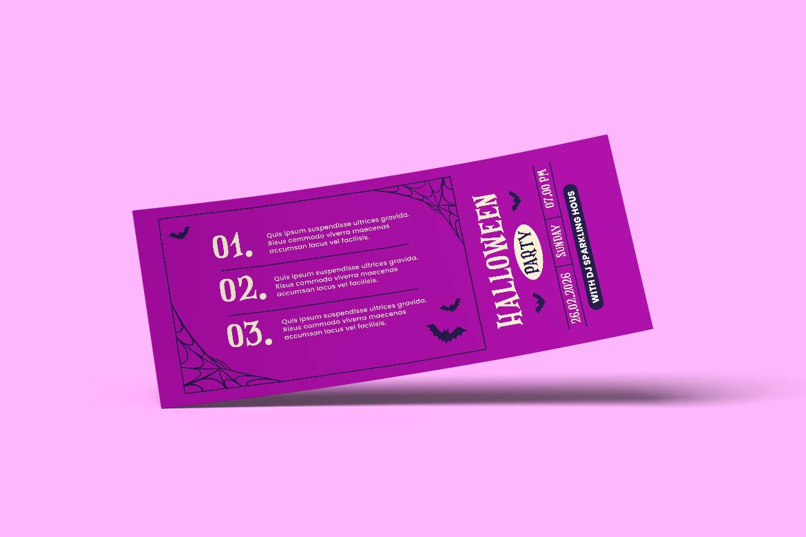 Pink Halloween Party Gift Card Voucher-2