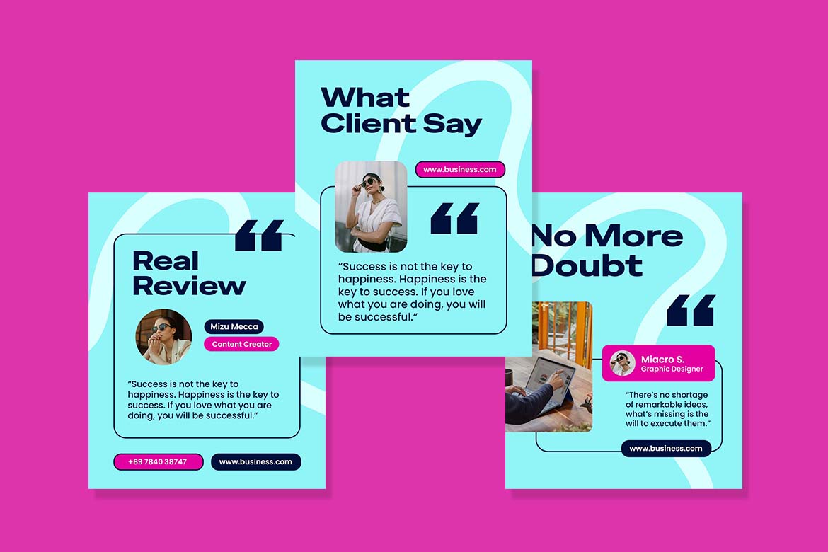 Light Aqua Customer Testimonial Instagram Post-1