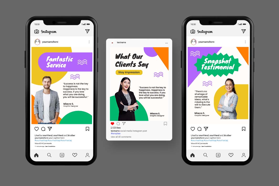 Colorful Customer Testimonial Instagram Post-2