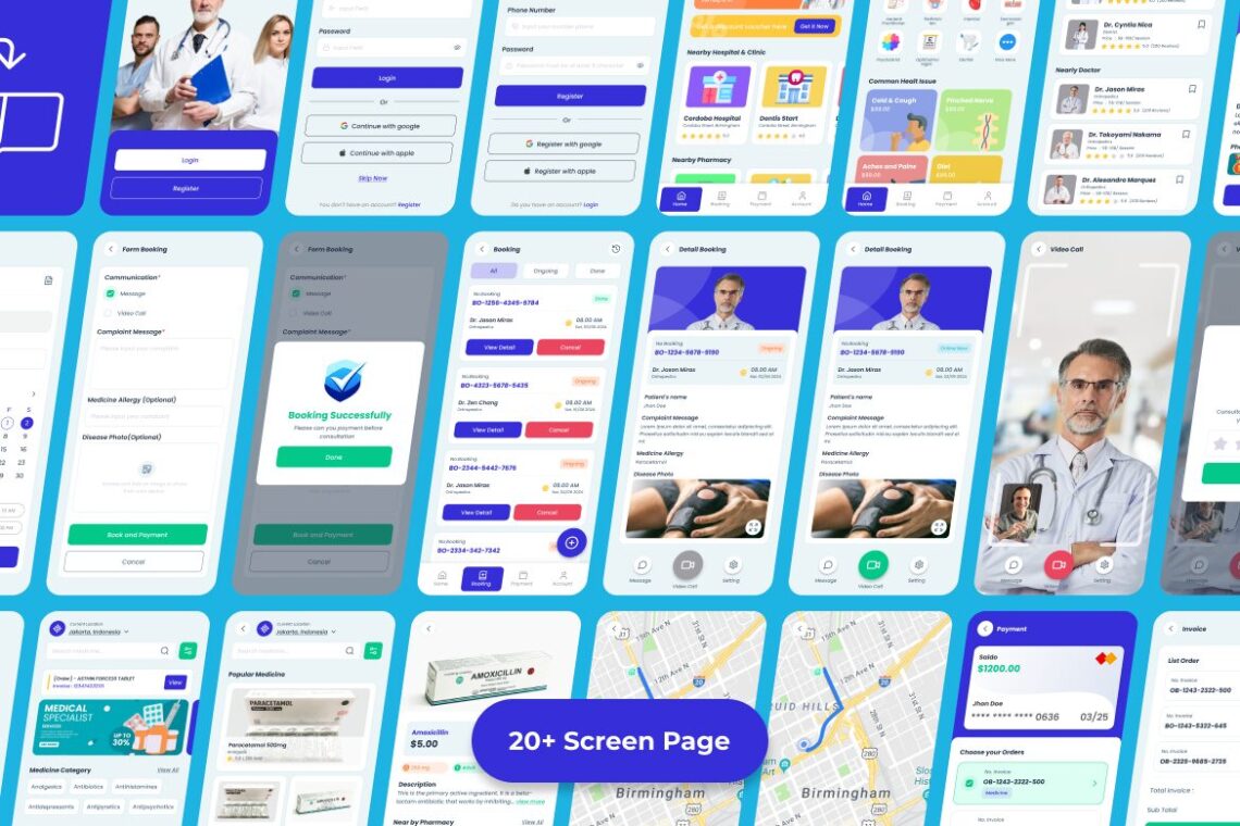 Telehealt Application Mobile UI KIT-1
