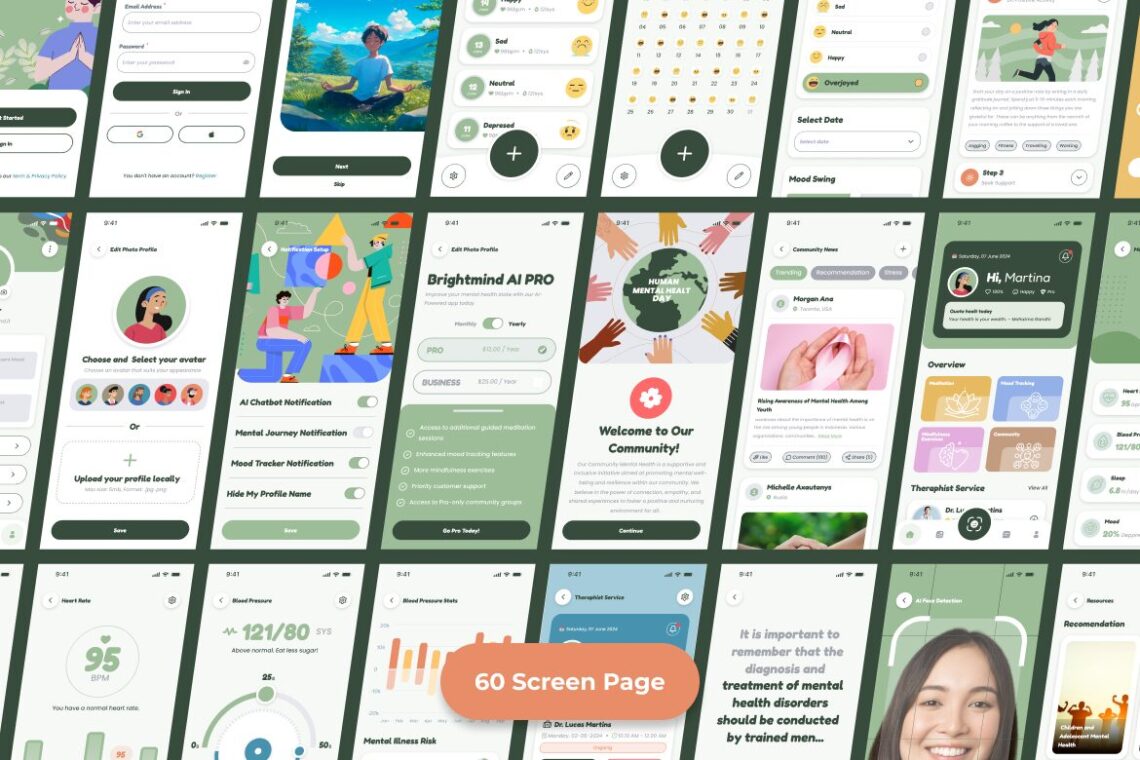 AI Mental Health Application Mobile UI KIT-1