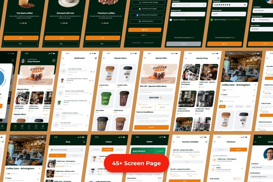 Coffe Shop Application Mobile UI KIT-1