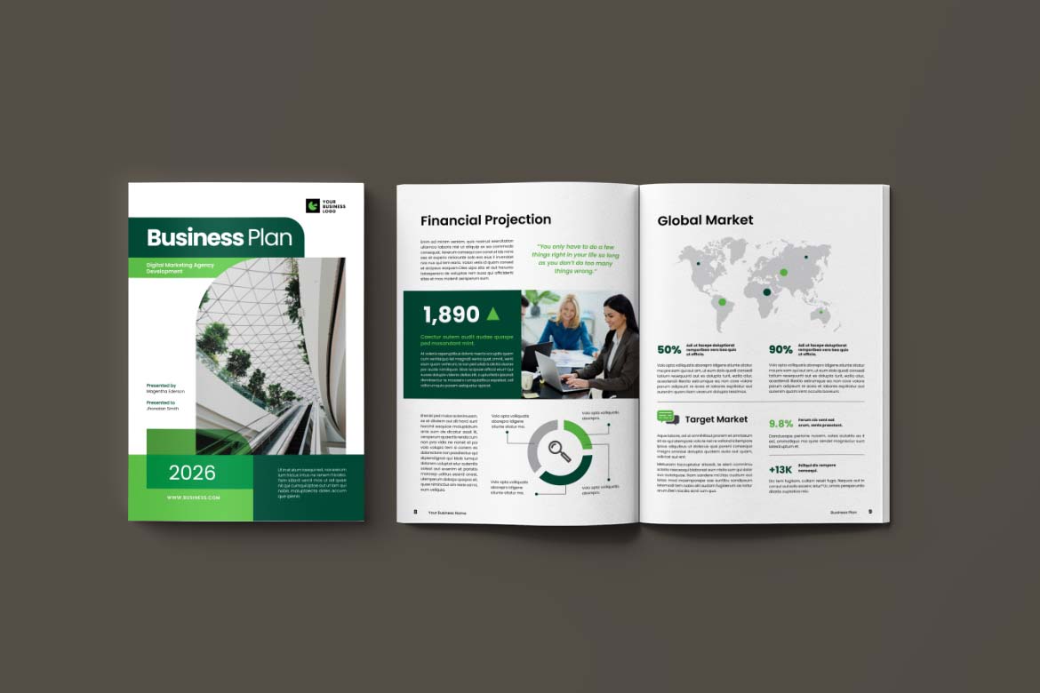 Green White Digital Marketing Business Plan-1