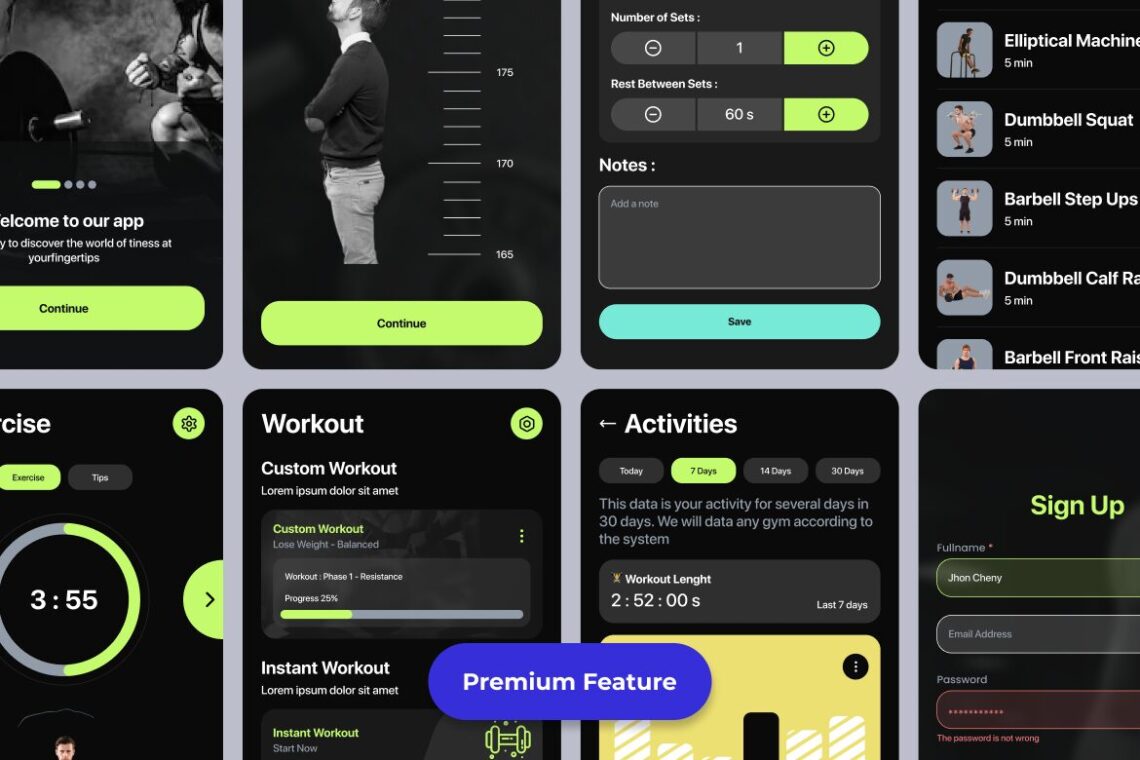 Fitness Application Mobile UI KIT-2