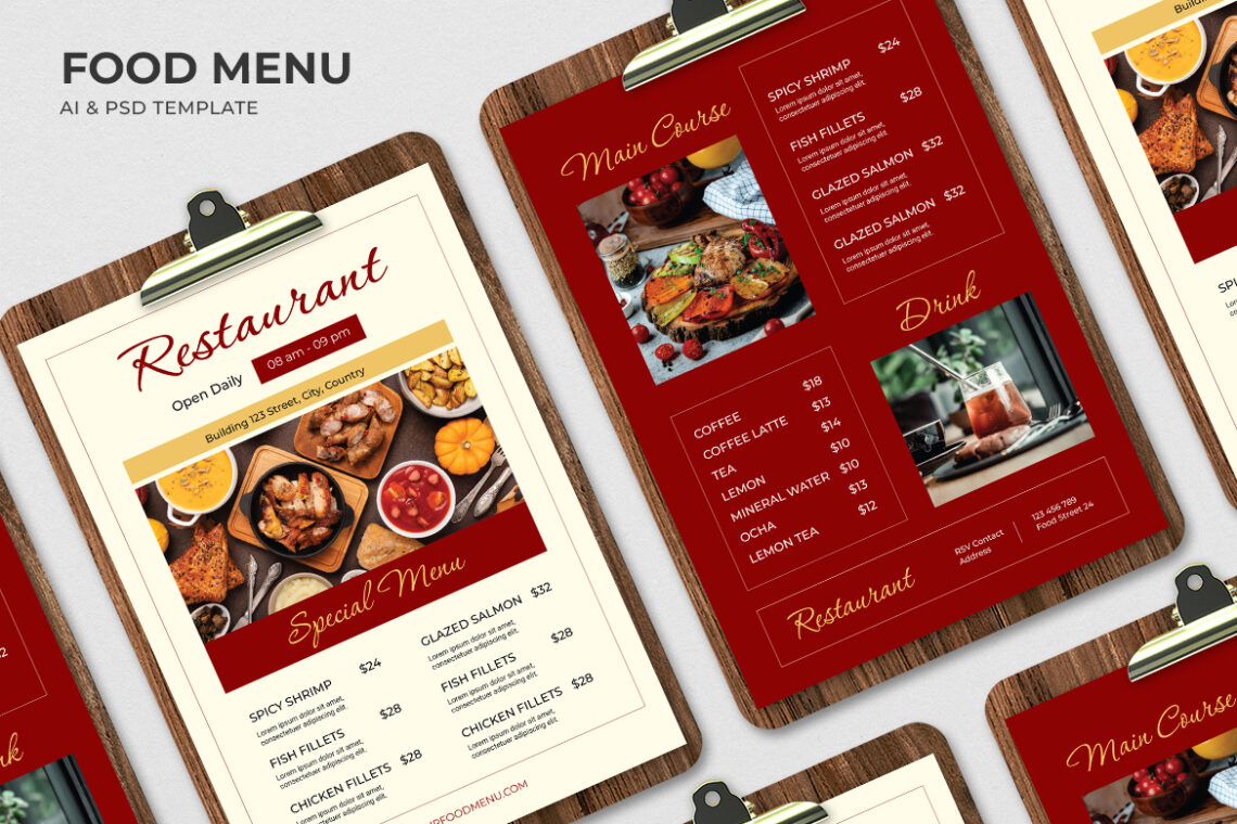 Seafood and Coffe Restaurant Food Menu-1