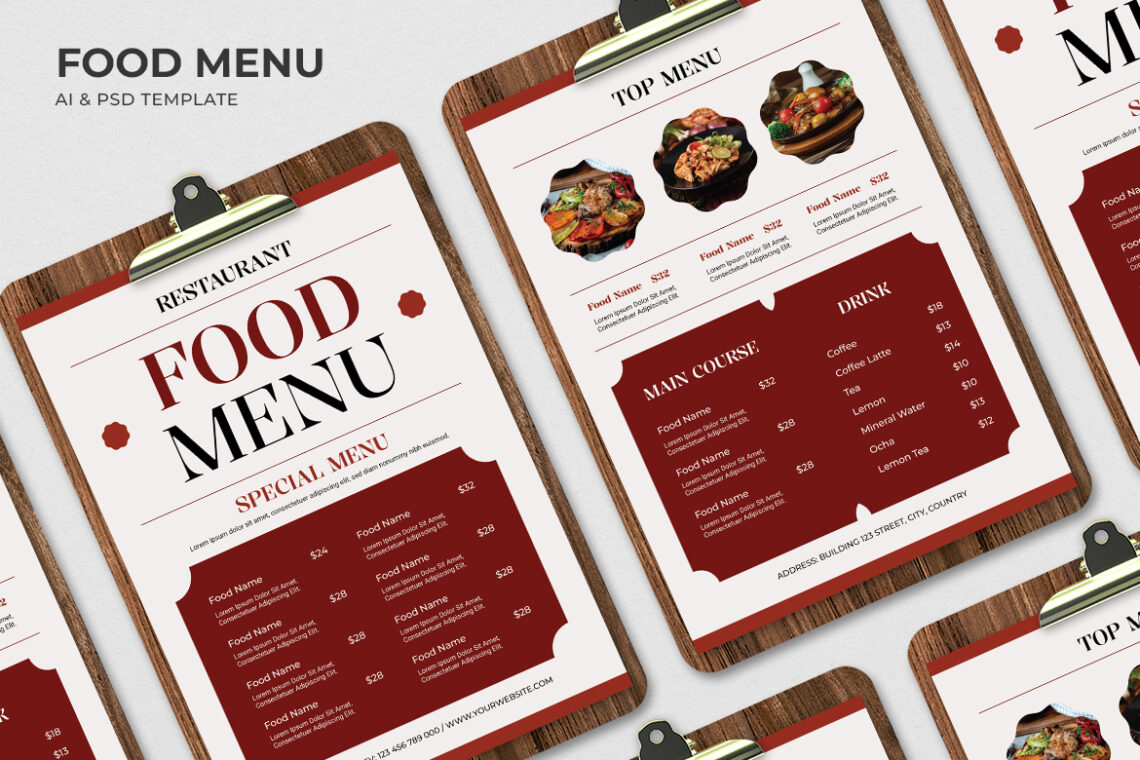 Elegant Simple Restaurant Food Menu-1