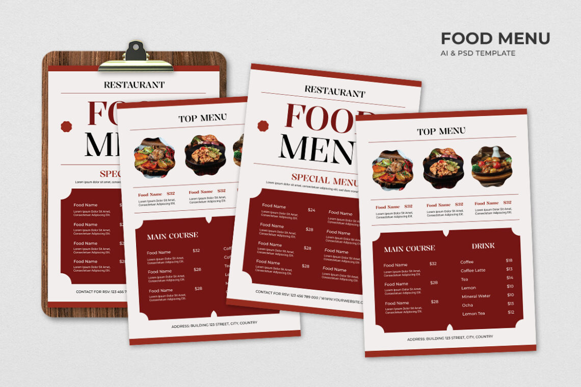 Elegant Simple Restaurant Food Menu-3
