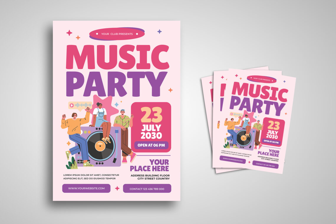 Pink Music Party Flyer-4