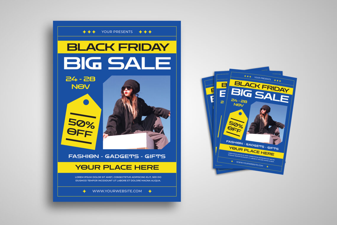 Blue Black Friday Sale Yellow Flyer-4