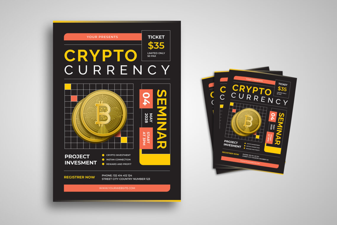 Black Orange Crypto Currency Seminar Flyer-1