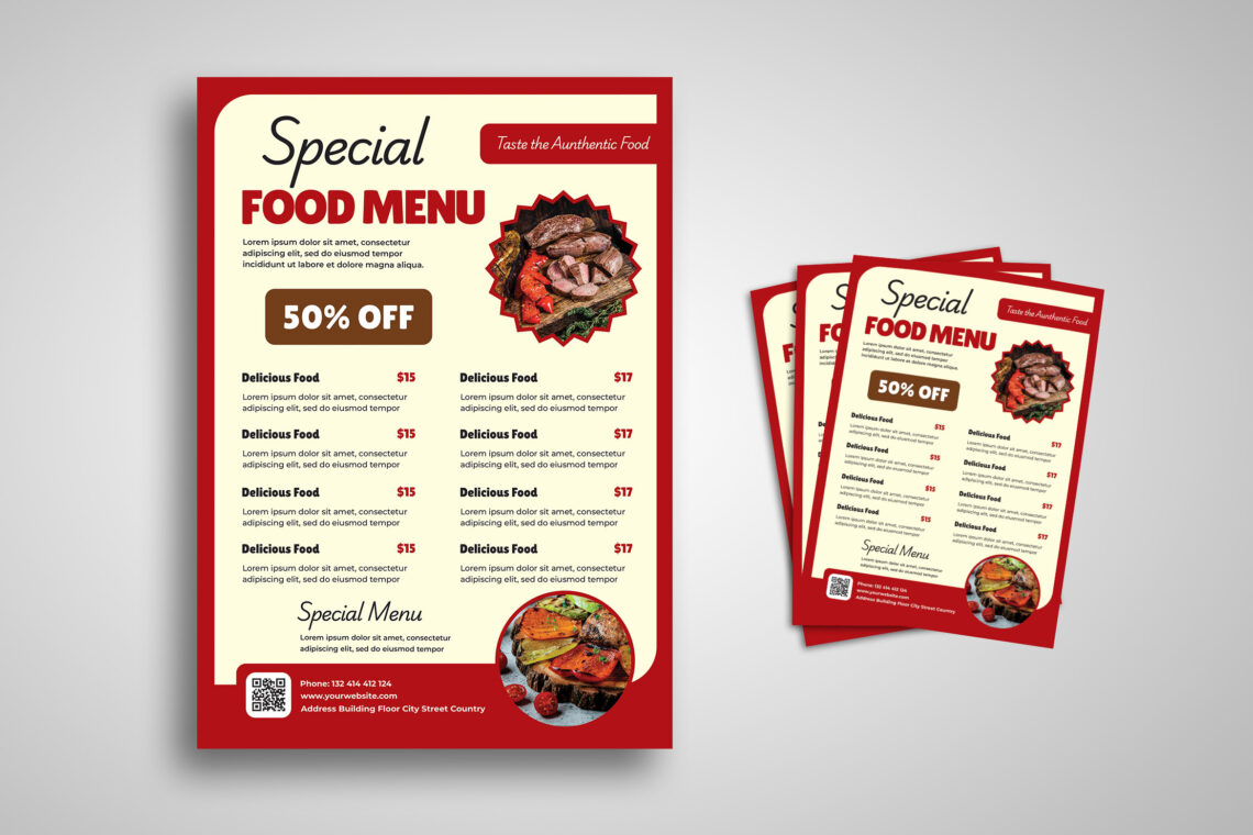 Red Special Food Menu Aunthentic Flyer-1