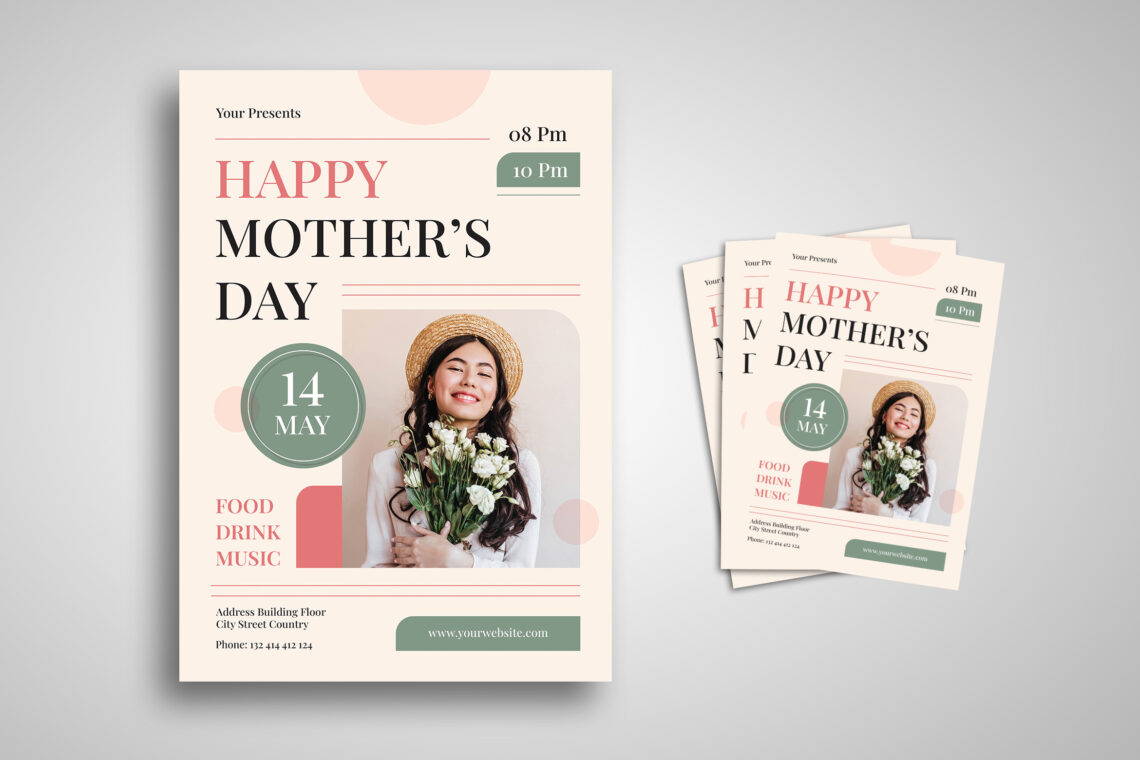 Cream Pink Happy Mother Day Flyer-4