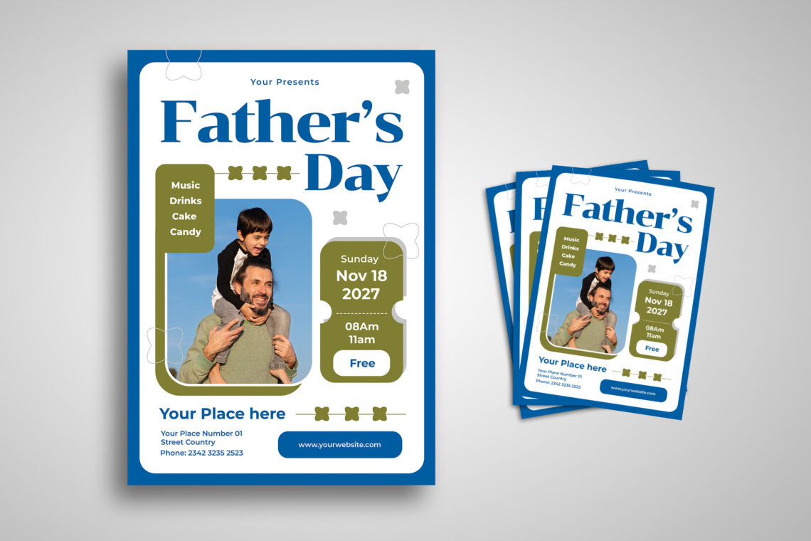 Green Blue Father Day Flyer-4
